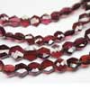 Natural Red Rhodolite Garnet Faceted Hexagon Flat Beads Drops Length is 8 Inches and Sizes from 7mm to 8mm approx. AAA Quality Garnet ~ Rare